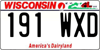 WI license plate 191WXD