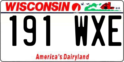 WI license plate 191WXE