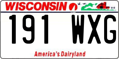 WI license plate 191WXG