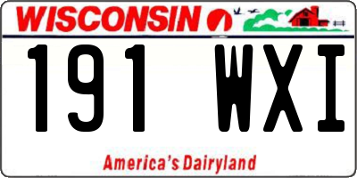 WI license plate 191WXI