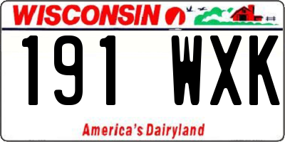 WI license plate 191WXK