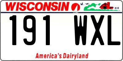 WI license plate 191WXL