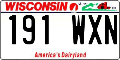 WI license plate 191WXN