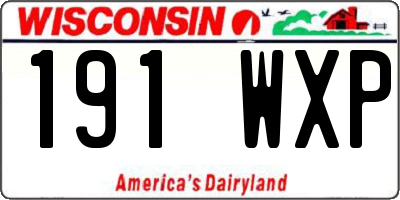 WI license plate 191WXP