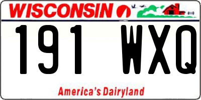 WI license plate 191WXQ