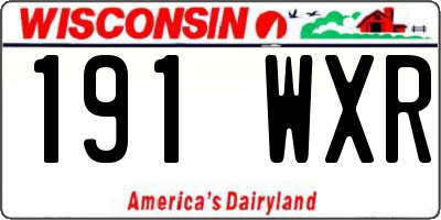 WI license plate 191WXR