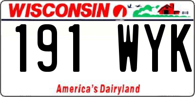 WI license plate 191WYK