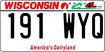 WI license plate 191WYQ