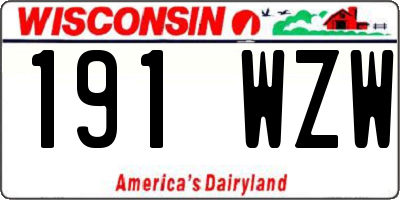 WI license plate 191WZW