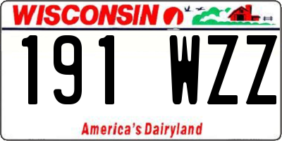 WI license plate 191WZZ