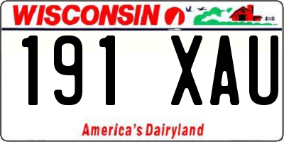 WI license plate 191XAU
