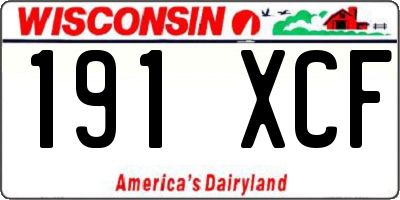 WI license plate 191XCF