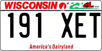 WI license plate 191XET