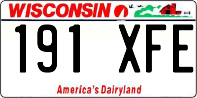 WI license plate 191XFE
