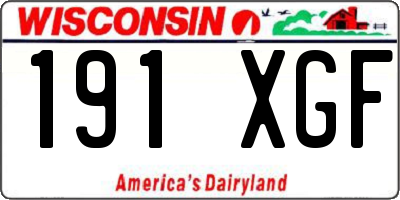 WI license plate 191XGF