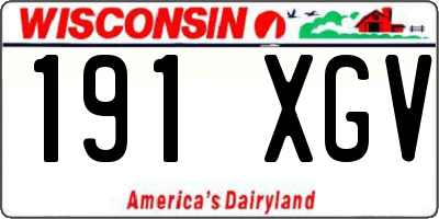 WI license plate 191XGV