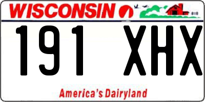 WI license plate 191XHX