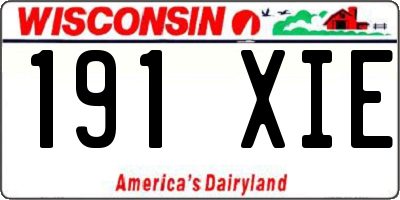 WI license plate 191XIE