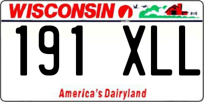 WI license plate 191XLL