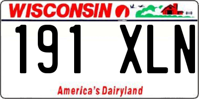 WI license plate 191XLN