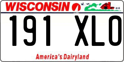 WI license plate 191XLO