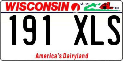 WI license plate 191XLS