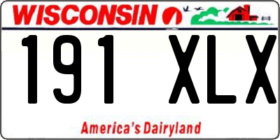 WI license plate 191XLX