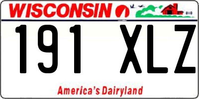 WI license plate 191XLZ