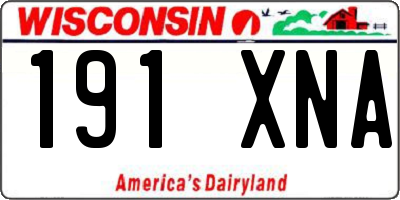 WI license plate 191XNA