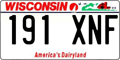 WI license plate 191XNF