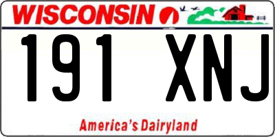 WI license plate 191XNJ