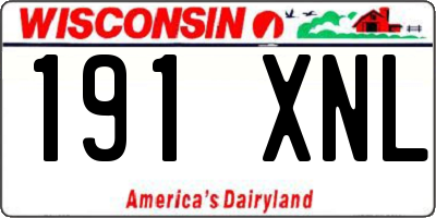 WI license plate 191XNL