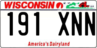 WI license plate 191XNN