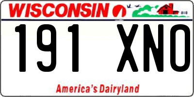 WI license plate 191XNO