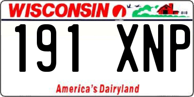 WI license plate 191XNP