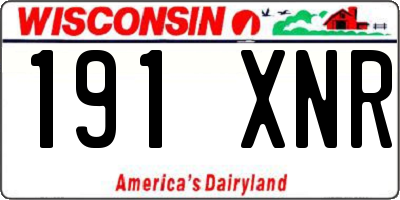 WI license plate 191XNR