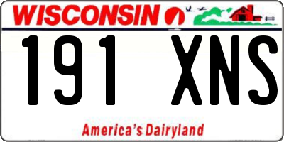 WI license plate 191XNS