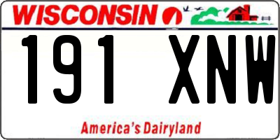 WI license plate 191XNW