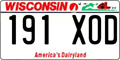 WI license plate 191XOD