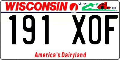 WI license plate 191XOF