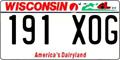 WI license plate 191XOG