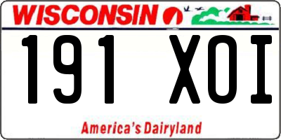 WI license plate 191XOI