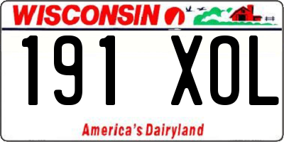 WI license plate 191XOL