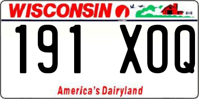 WI license plate 191XOQ