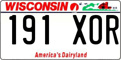 WI license plate 191XOR