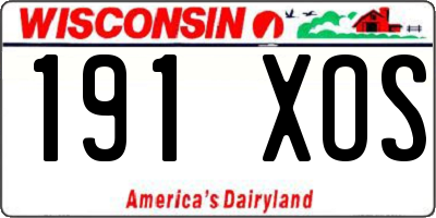 WI license plate 191XOS