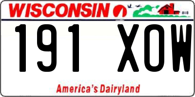 WI license plate 191XOW