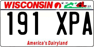 WI license plate 191XPA