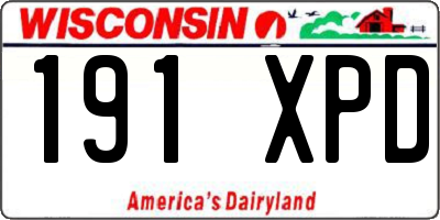 WI license plate 191XPD