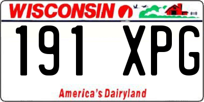 WI license plate 191XPG